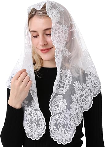 Spanish Style Mantilla Catholic Veil Church Veil for Women Chapel Veil Head Covering Latin Mass Veil