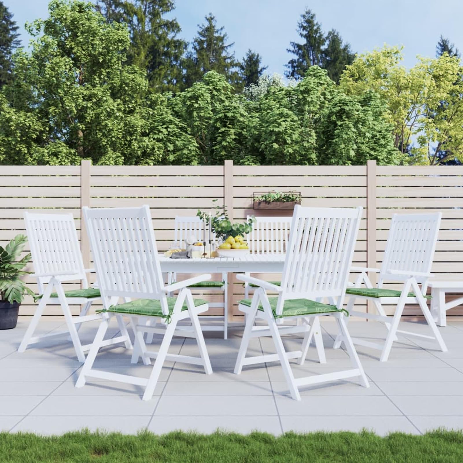 ShGaxin Cojines de Silla 6 uds Tela Estampado de Hojas 40x40x3 cm, Cojines para Butacas De Jardin, Cojines Sillas Cocina, Cojines para Sillas De Terraza, Cojin Silla Exterior - 361025