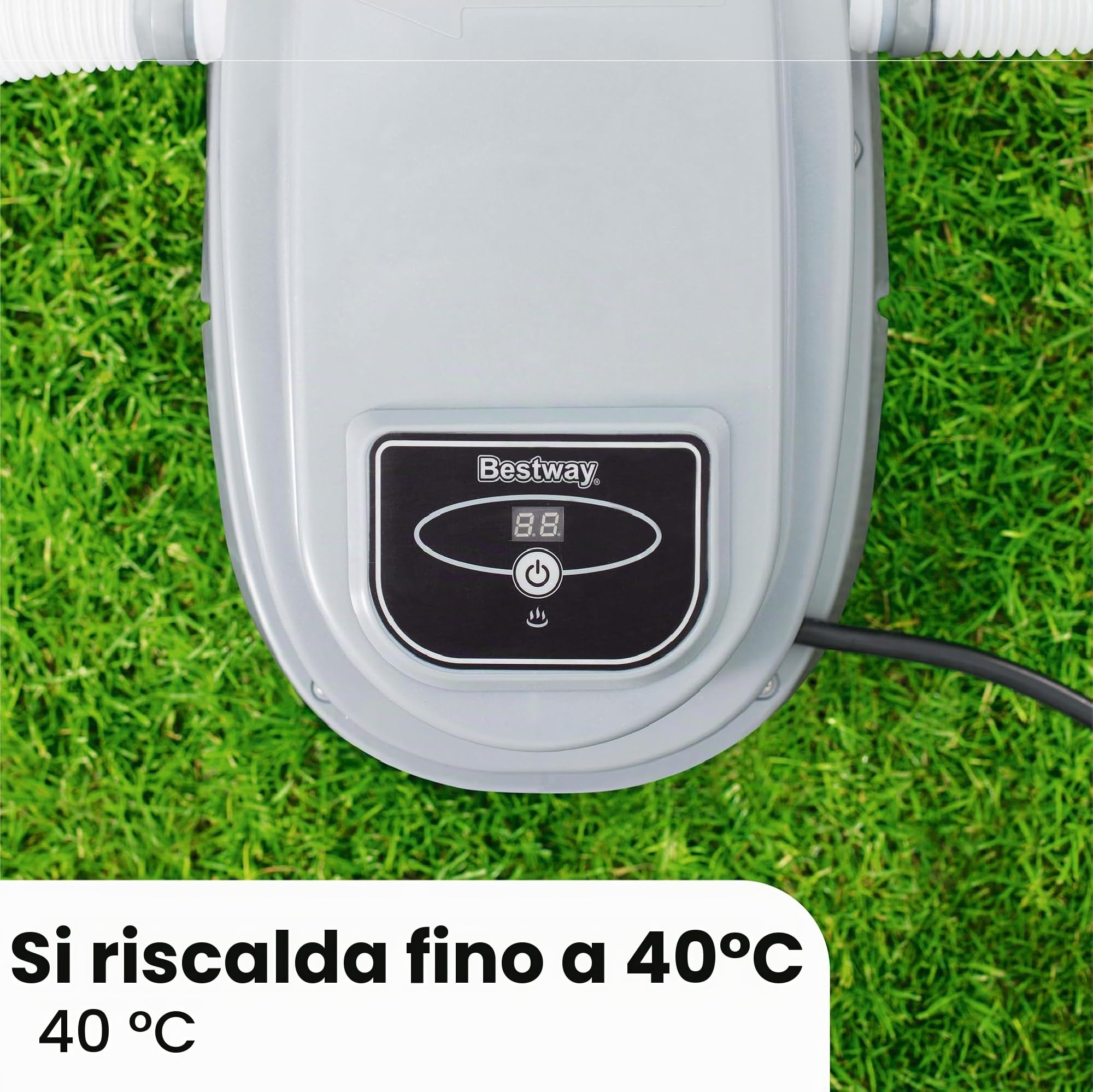 Bestway Riscaldatore per Piscine Fuori Terra, Adatto per Piscine da 4,6 m, Grigio
