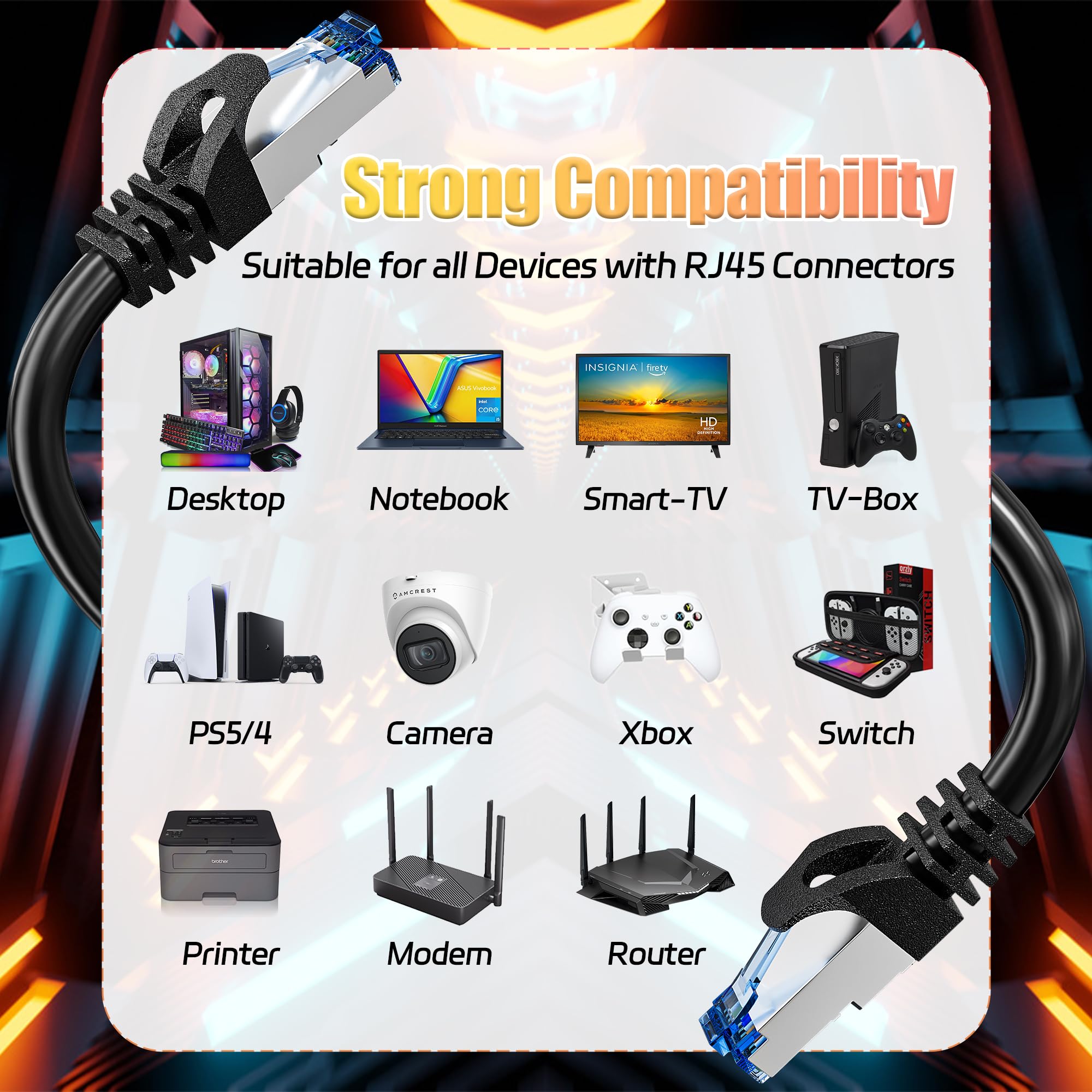 Cat 6 Cable Ethernet 5 Metros, Cable de Red 5m Cat 6 Blindado FTP Gigabit Cables RJ45 23AWG Cables LAN Blanco Impermeabilización Cabl Red 5 Metros Exteriores 1Gbps 250MHz Alta Velocidad Para Moedm