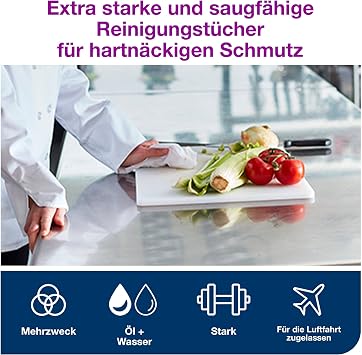 Tork 530150 Heavy-Duty Cleaning Cloth / 1 Ply Multipurpose Disposable Cotton Towel for W8 Wipers Small Pack / White / 16cm x 19.3cm / 360 Sheets