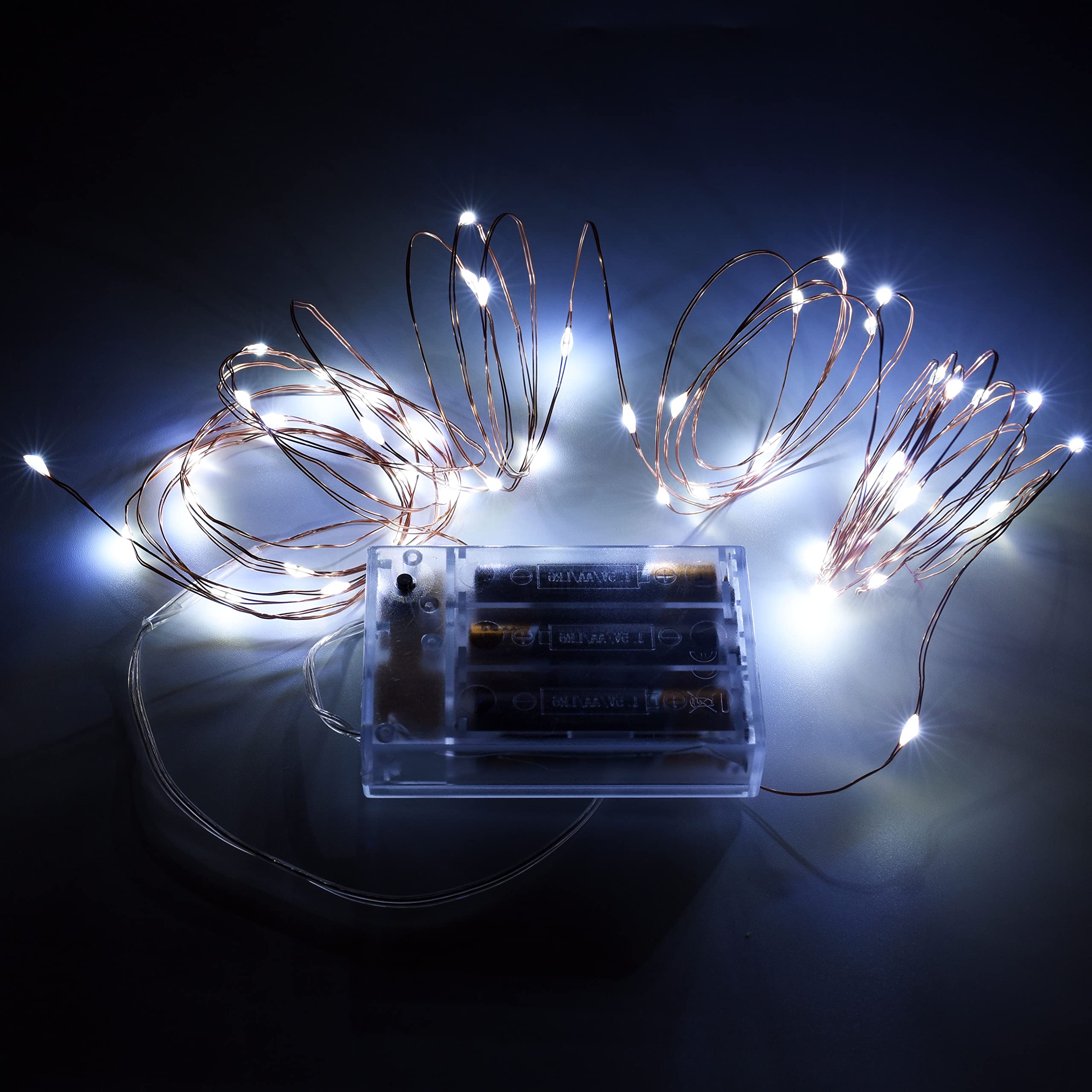 Cordão Luzes Bateria Uhugu 4.9m | 50 LEDs | 8 Modos | Timer Automático | Branco Quente