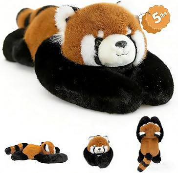 weighted red panda stuffed animal 2.3kg Weighted Teddy Plush for Kids & Adults, Cuddly Soft Plush Pillow Hugging Companion for Anxiety Relief & Sleep Support panda 65cm/25.59in