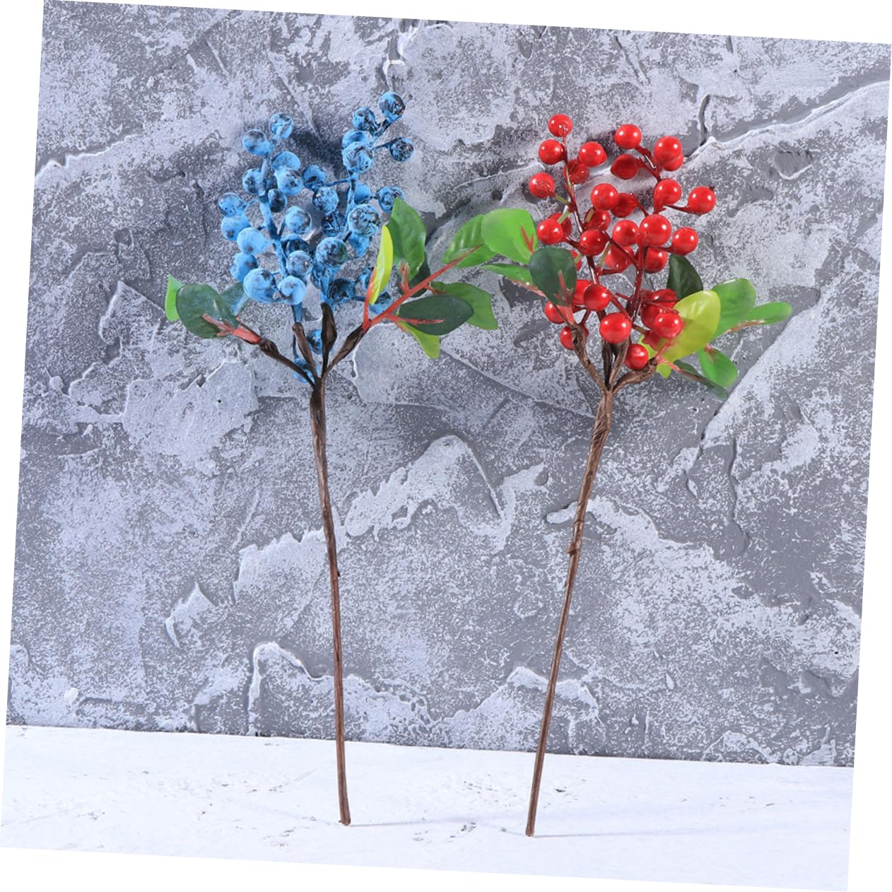 DECHOUS 20piezas Artificiales De Acebo para Decoración Navideña Ramas De Falsa para Adornos De Árbol De Navidad y Manualidades