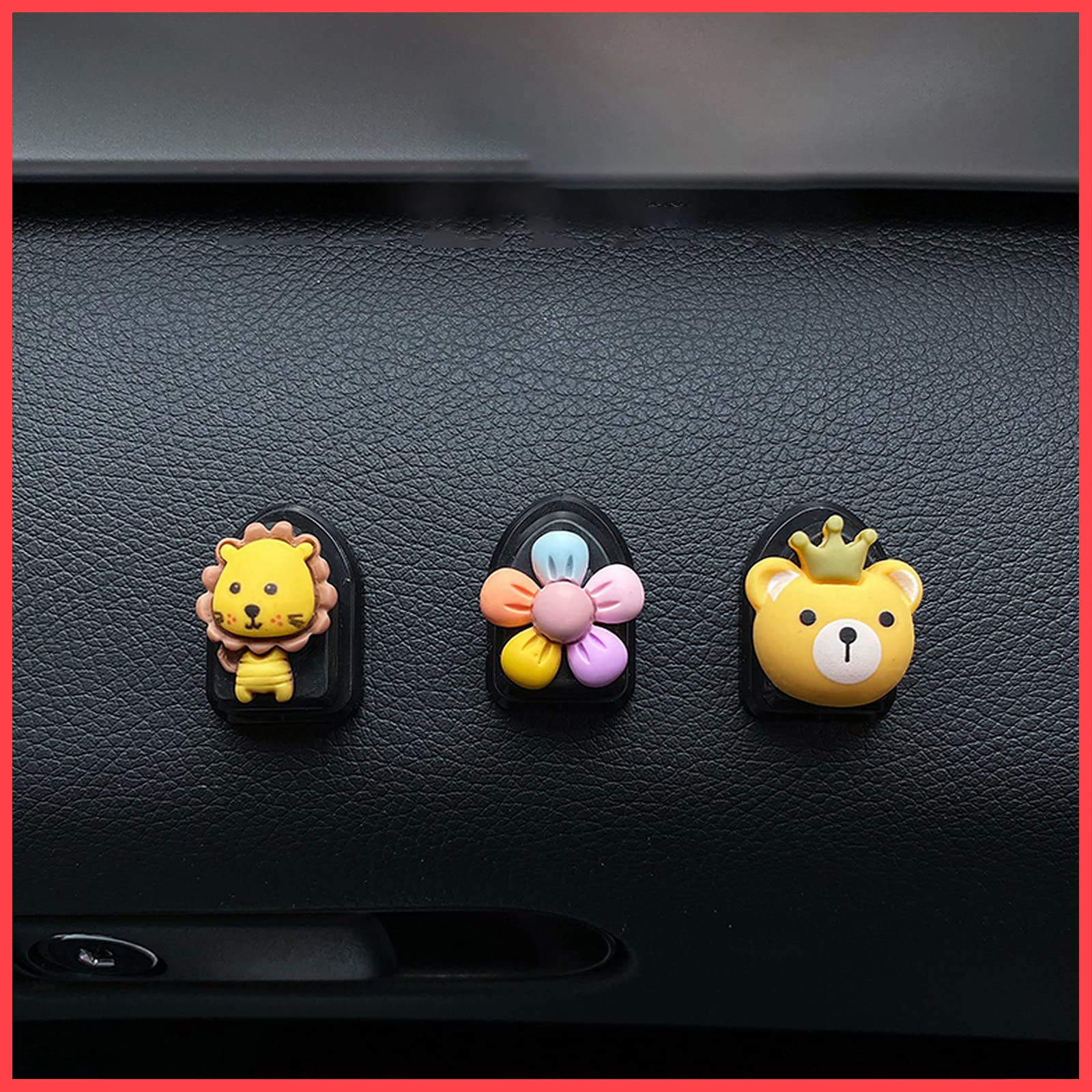 wolpin Car Dashboard Headrest Hook/Hanger Universal Durable Organiser Space Saver for Handbag, Wallets, Grocery Bags Self Adhesive (Cartoon, Pack of 3), Acrylonitrile Butadiene Styrene