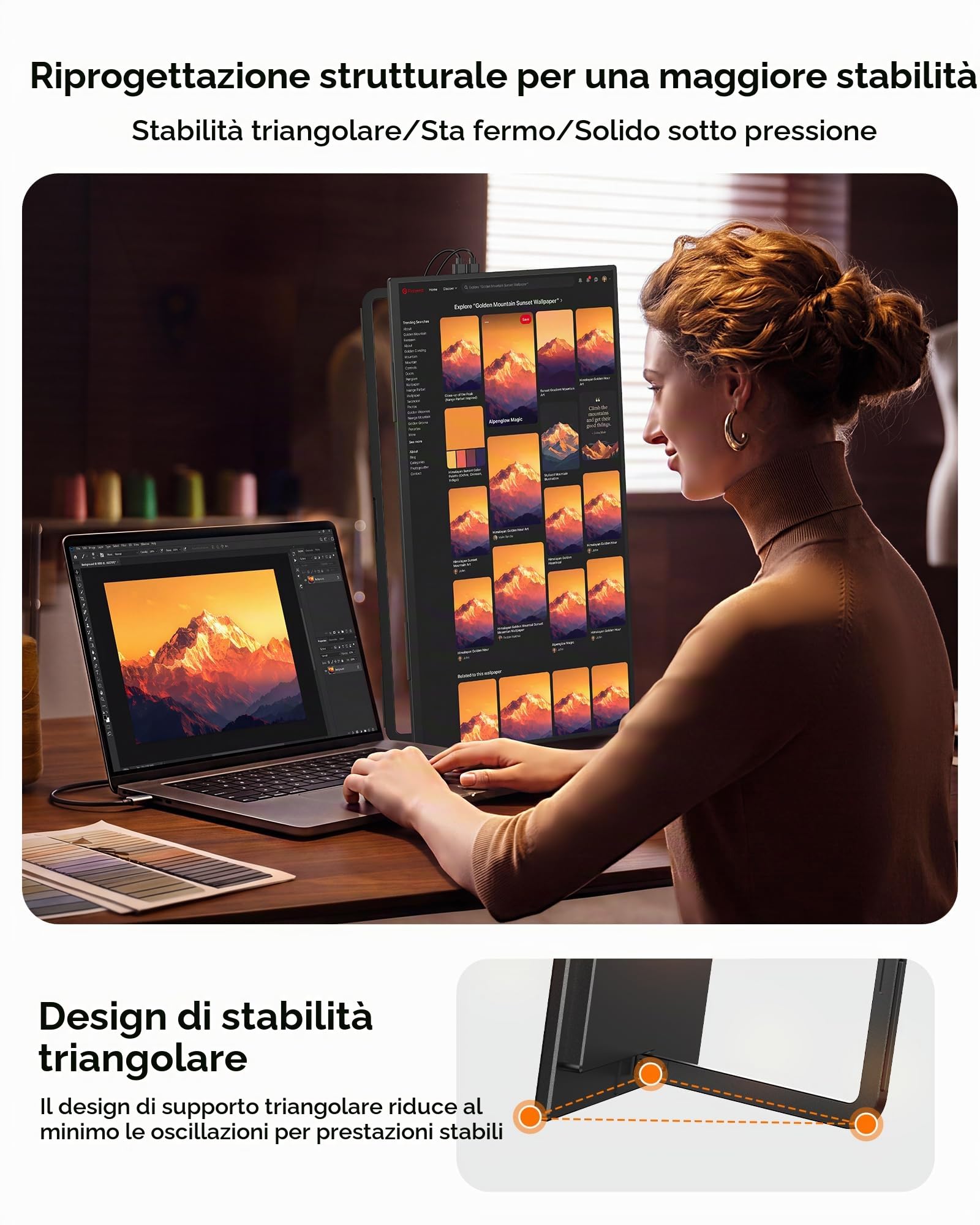 EVICIV 24" 144Hz QLED Monitor Portatile 145% sRGB 2000:1 450 Nits, Full HD 1080P con HDMI e USB-C per laptop/Console di Gioco/Smartphone/mini PC, Secondo Schermo Esterno per Gaming e Lavoro