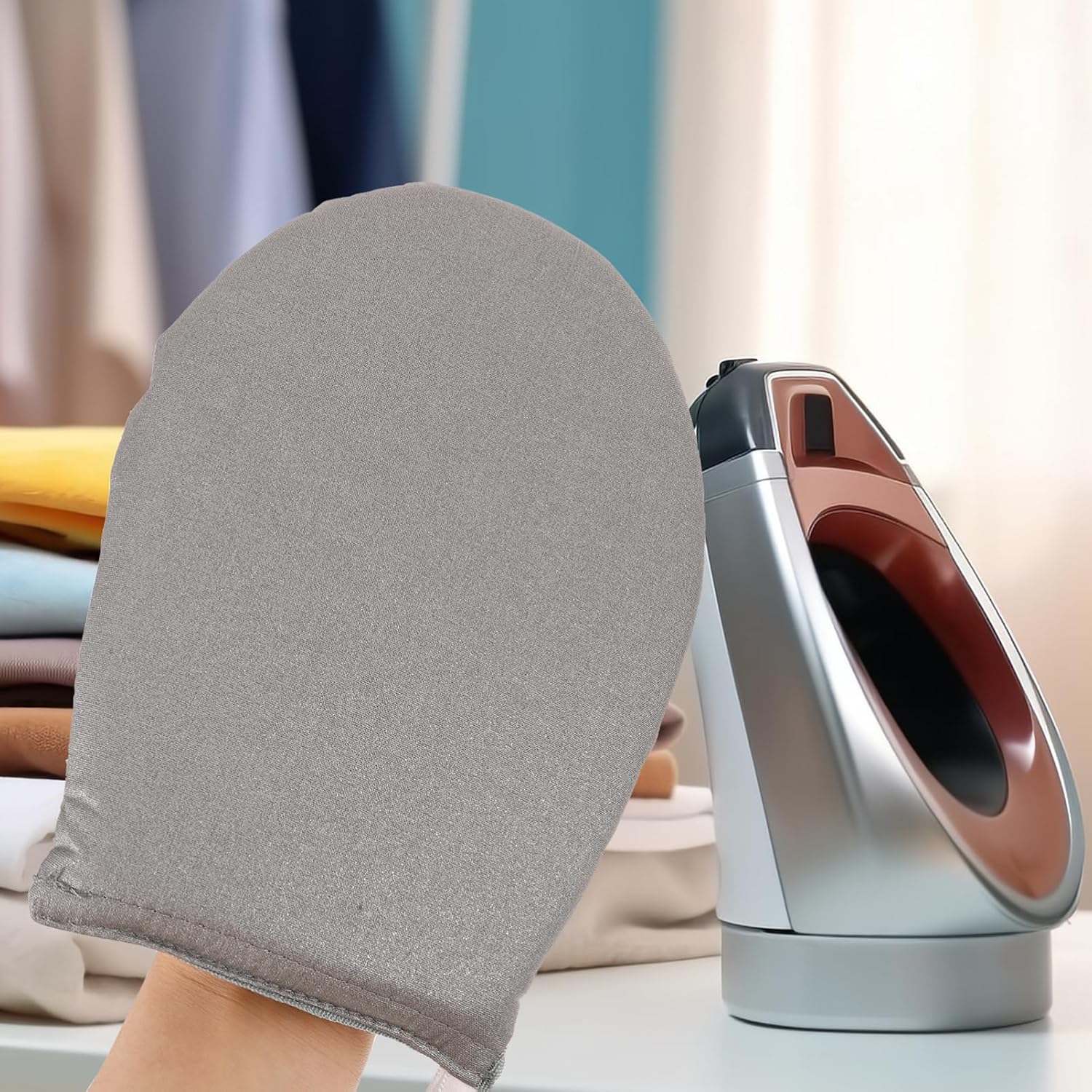 Garneck Heat Resistant Garment Steamer Gloves Anti-Scald Ironing Mitts for Safe Handheld Steaming Compact Portable Design for Travel Men Women