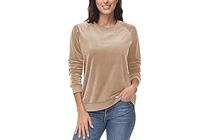 MAGCOMSEN Women's Velour Crewneck Pullover: Luxurious Comfort for the Chilly Season