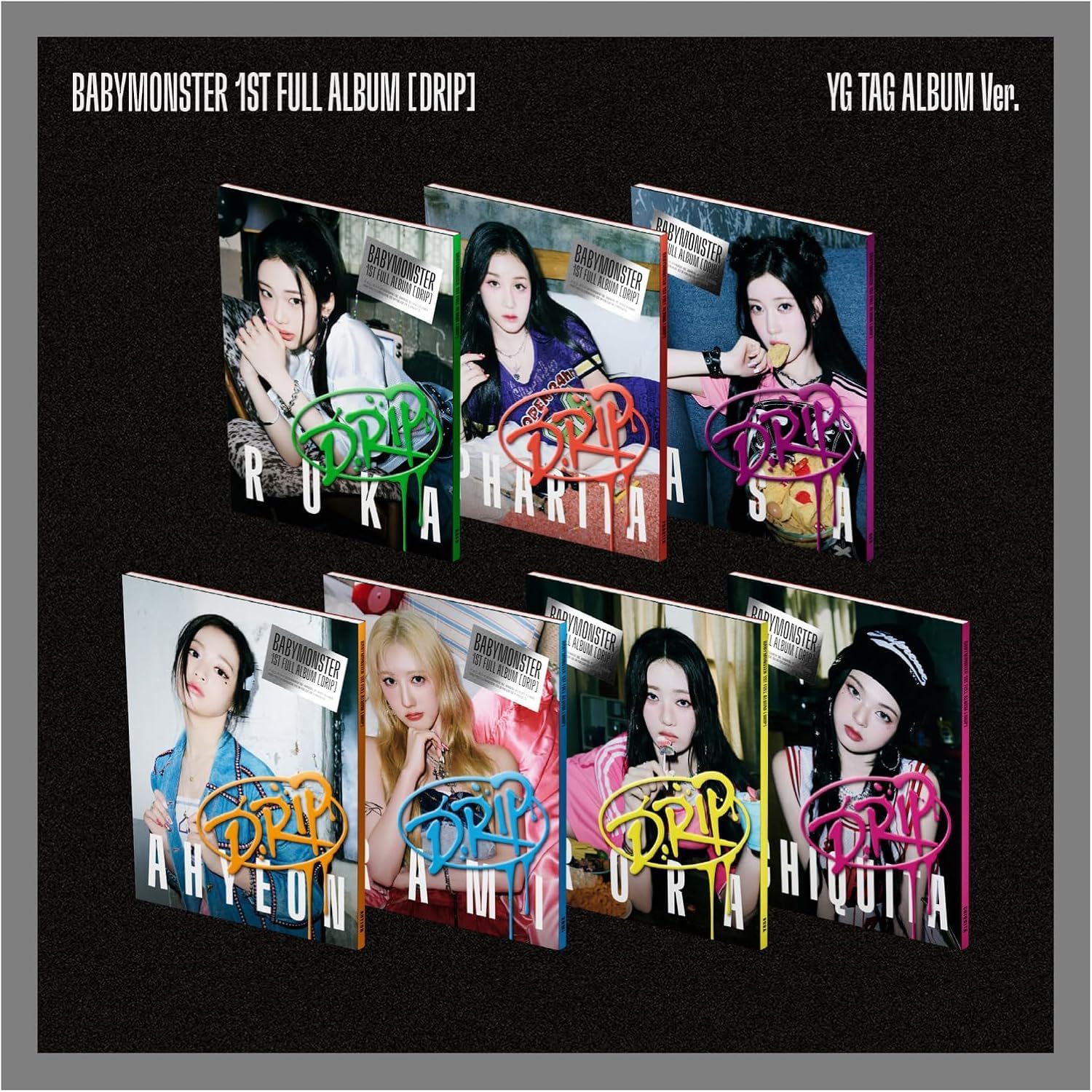 BABYMONSTER DRIP 1st Full Album with Tracking Sealed Baby Monster (TAG Rora Version) + Extra photocards