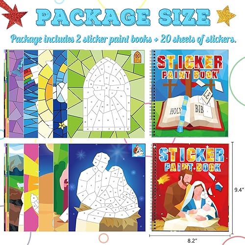 Miniatura 4 de 2 manualidades bíblicas para niños de 4 a 8 años, incluye cristiano Jesús Ángel Adán y Eva y más diseños, regalo para fiestas, crea 20 imágenes (las