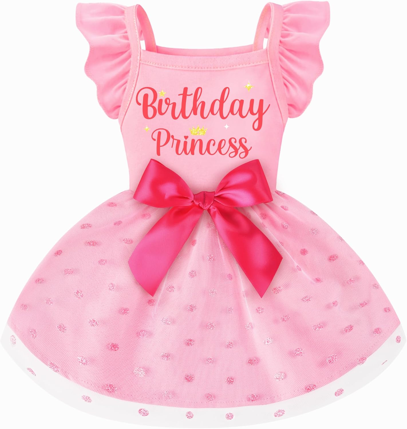 Vestido para Perras Pequeñas con Mangas de Volantes y Lazo