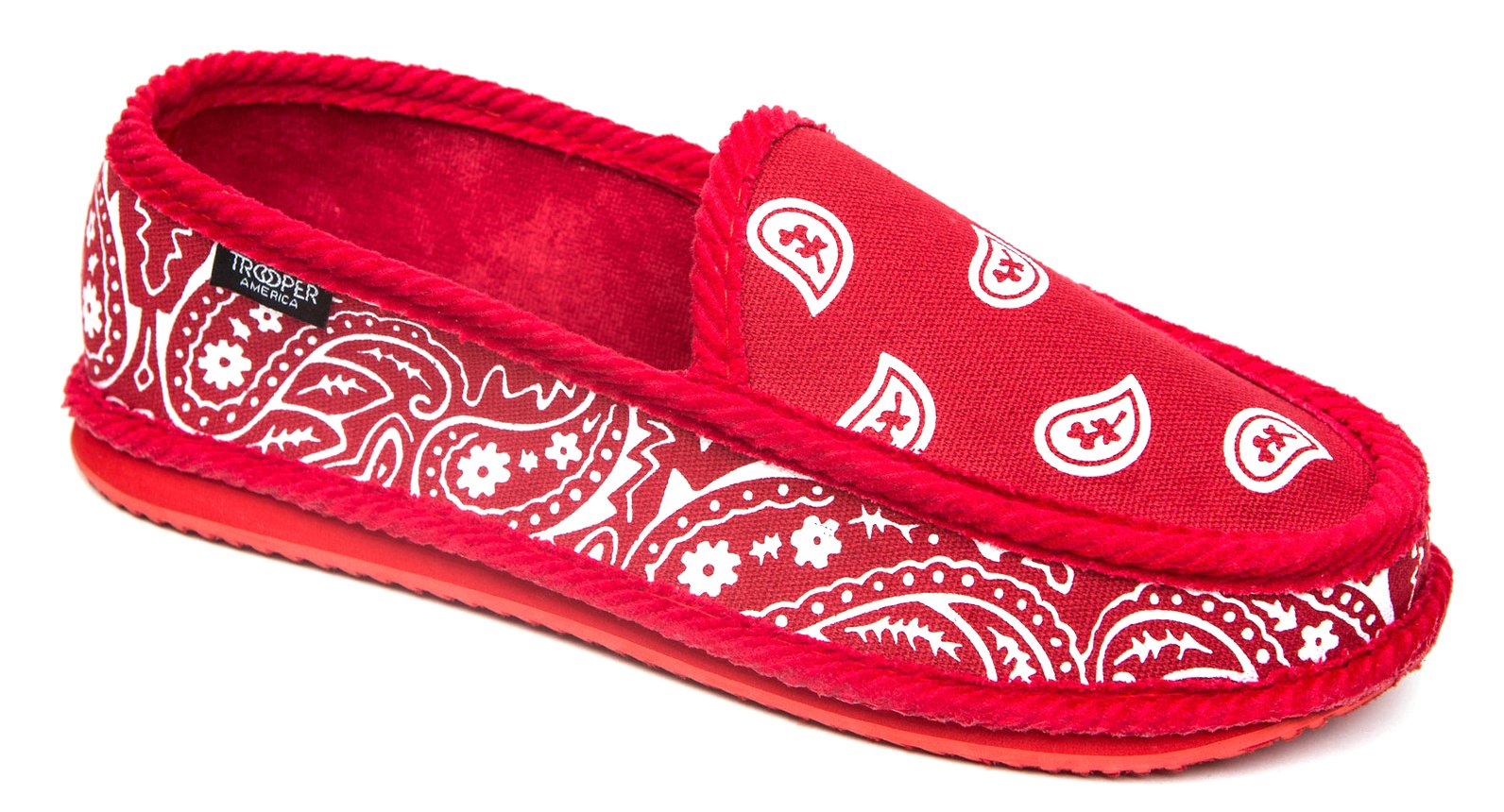 Trooper America Ks 002 House Shoes Bandana Red White Slip