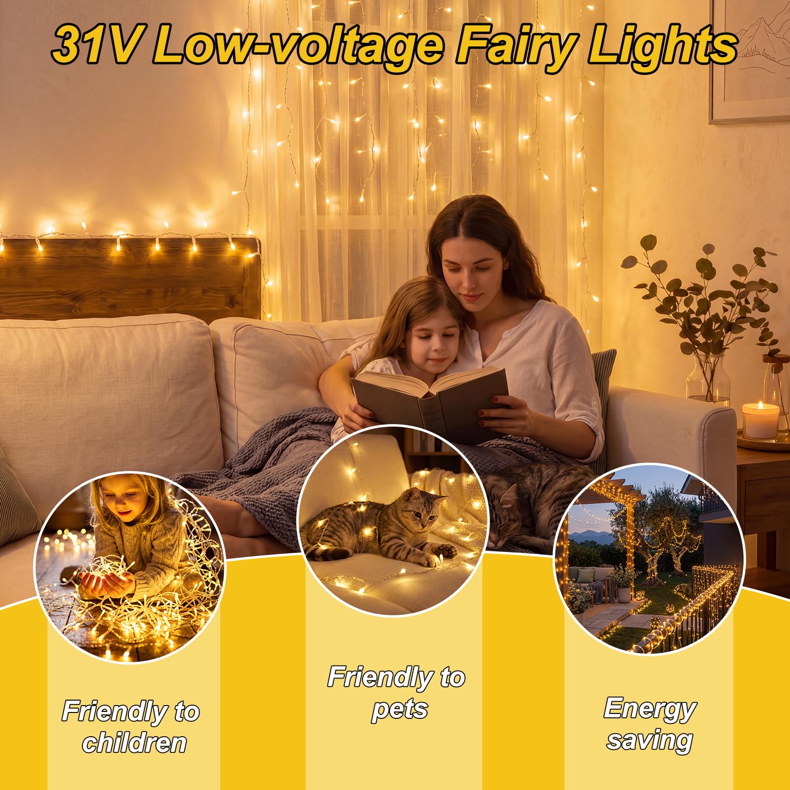 Łańcuch świetlny na zewnątrz, 80 m, 640 diod LED, łańcuch świetlny LED z wtyczką, 6/18 timerów, 8 trybów, wodoszczelność IP44, łańcuch świetlny na balkon, kemping, Halloween, do ogrodu, ciepła
