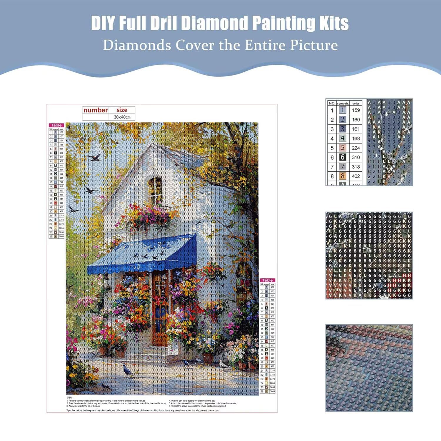 Hyupuanj Zestaw do malowania diamentami 5D DIY Flower Shop, 91 x 122 cm h