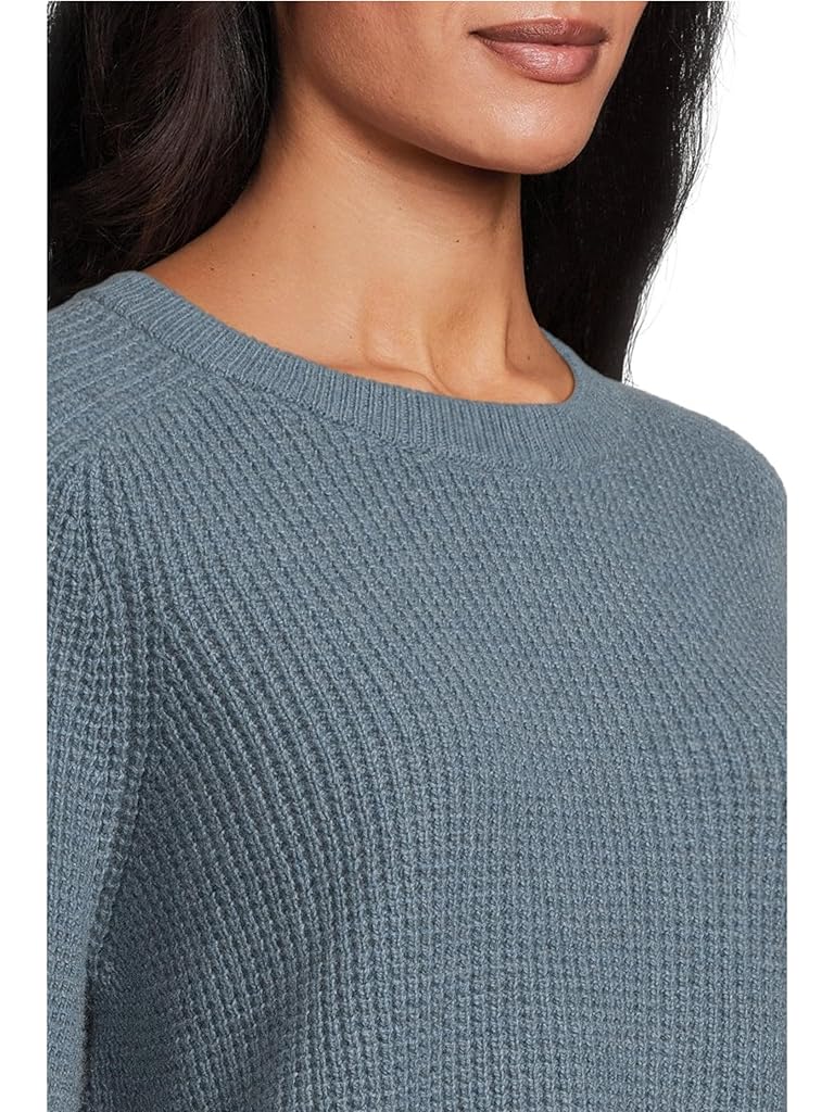 Blue Eileen Fisher Cotton And Recycled Cashmere T Crew Neck Sweater