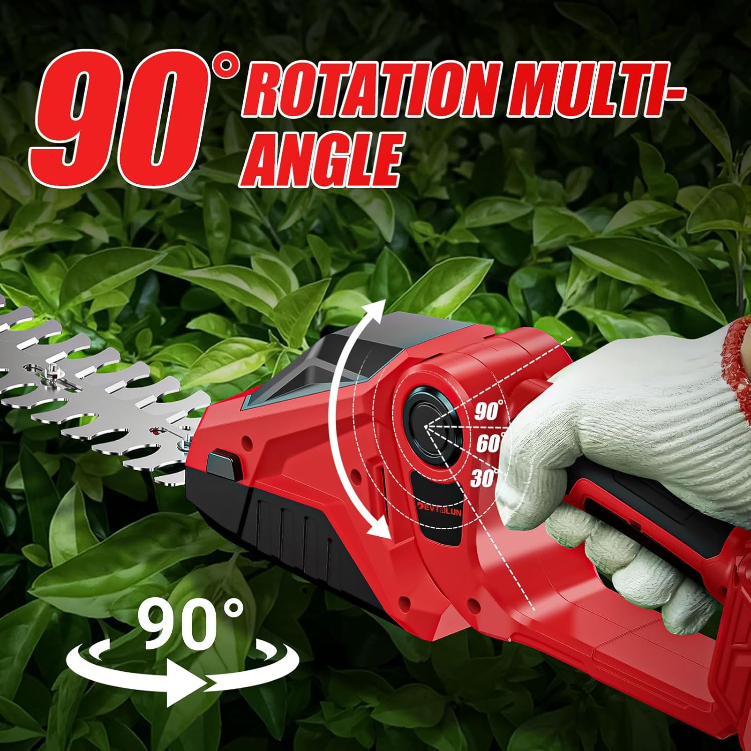 Cordless Hedge Trimmer Compatible with Milwaukee M18 Battery(No Battery), 2200RPM Electric Hedge Trimmer, 2 in 1 Bush Trimmer, Grass Shears/Cutter, Shrub Trimmer for Gardening, Lawn, Yard