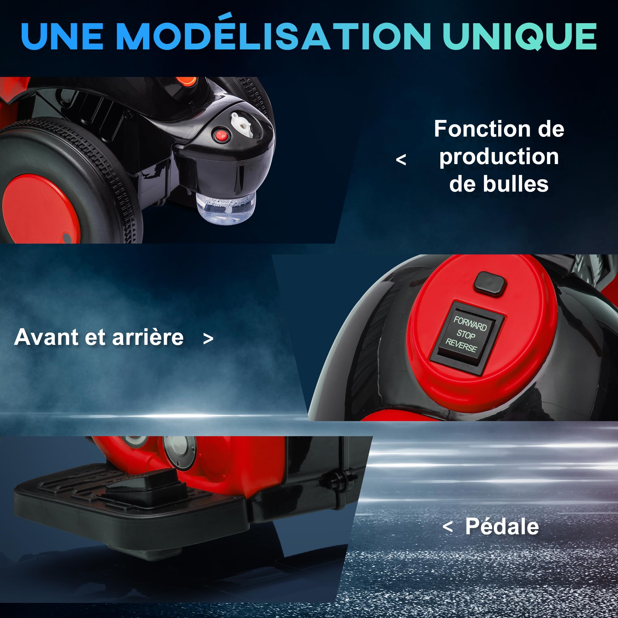 Moto électrique - HOMCOM - enfants 3 roues 6 V effets lumineux sonores Moto électrique - HOMCOM - enfants 3 roues 6 V effets lumineux sonores
