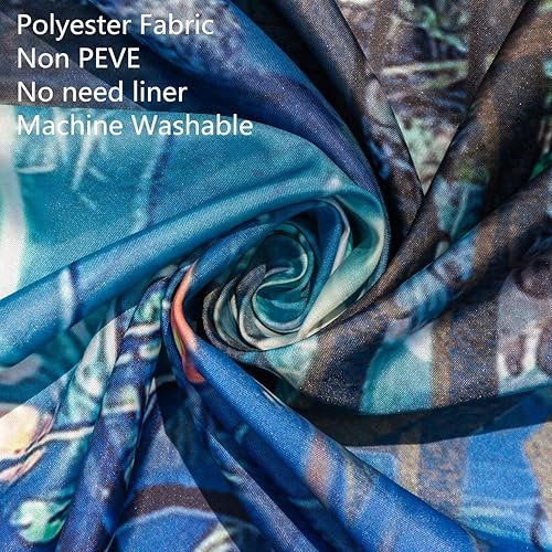 Miniatura 3 de LB Cortina de ducha de calabaza de Halloween de terror, cementerio, fantasma, gatos negros en árbol, juegos de baño espeluznantes, decoraciones con