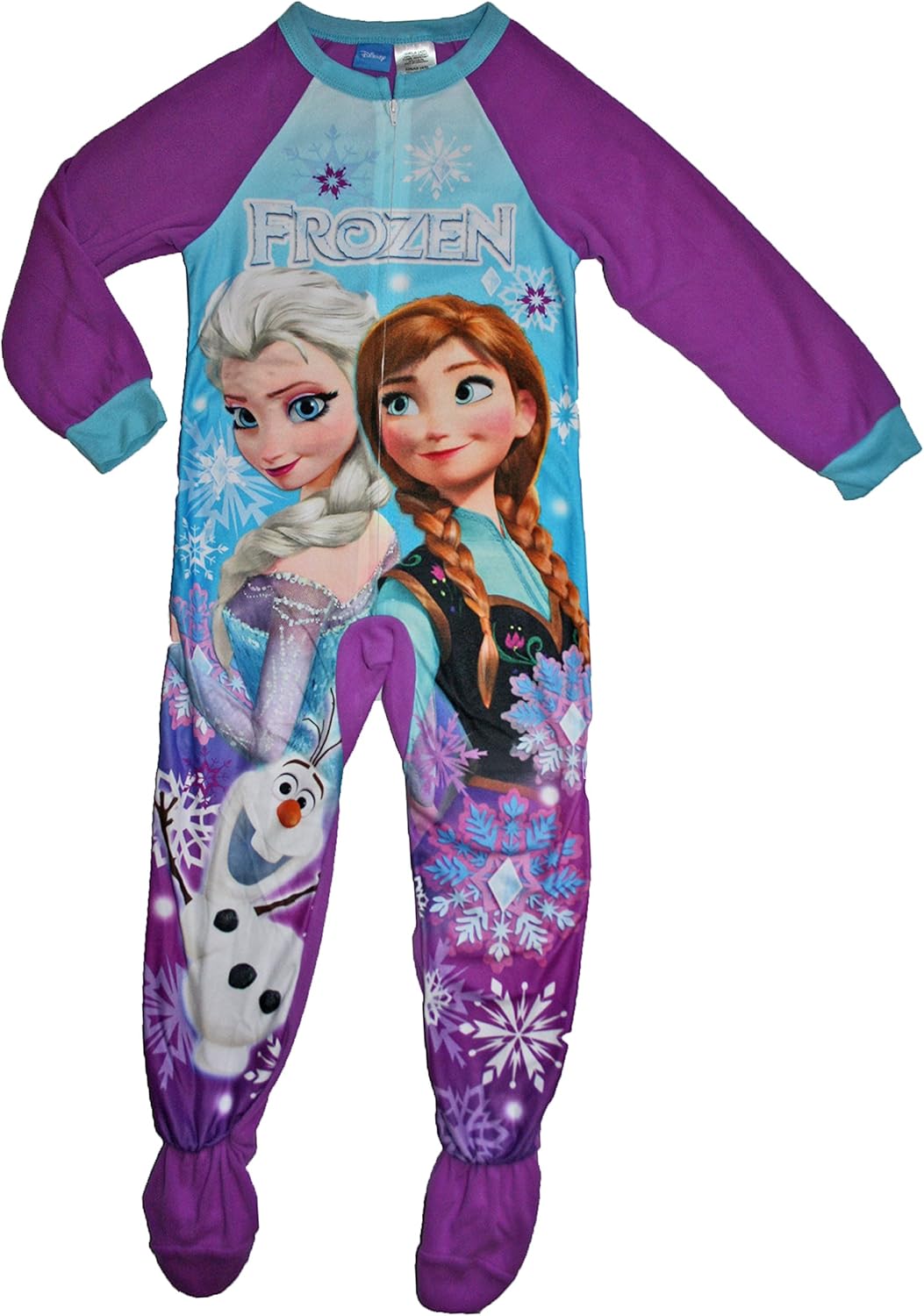Disney Little Girls Frozen Footed Blanket Sleeper Pajama (XS (4/5))