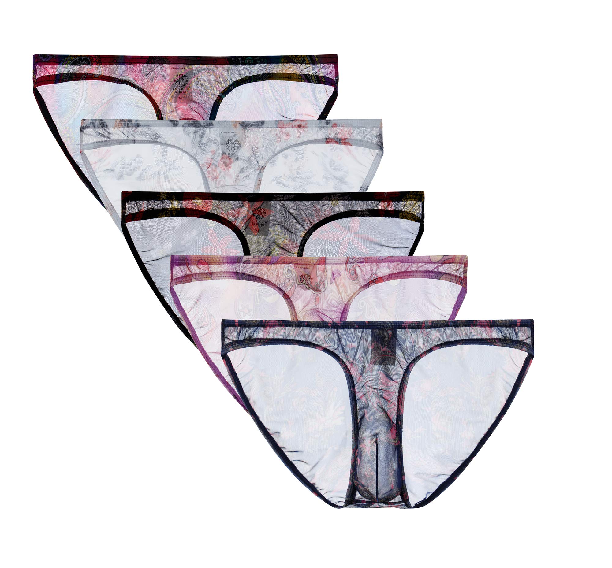 TESOONMens Sexy Underwear Breathable Sexy Mesh See Through Bikini Briefs