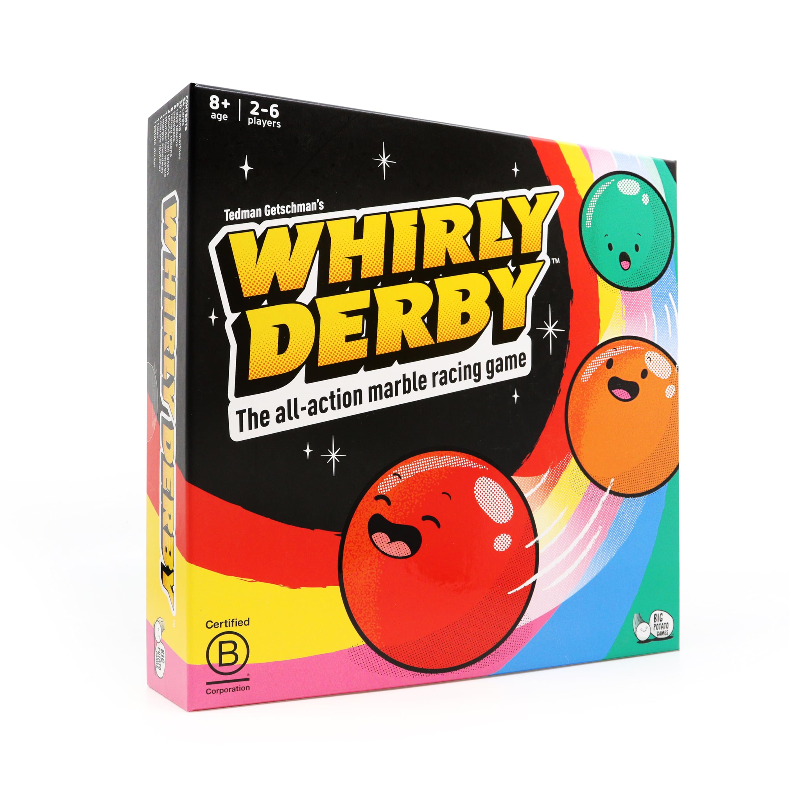 Whirly Derby| The All Action Marble Racing Game | New Family Board Game, for 2-6 players, Age 8+