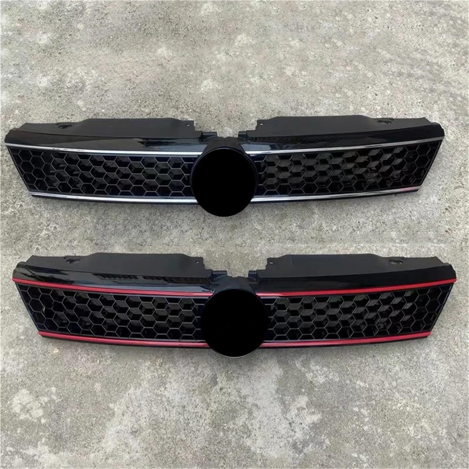 chrome grill przedni Zmodyfikowany zderzak przedni GLI Style, górna kratka pasuje do Volkswagena, kratka pasuje do VW Jetta Mk6 2012-2014 Honeycomb Racing(Red)