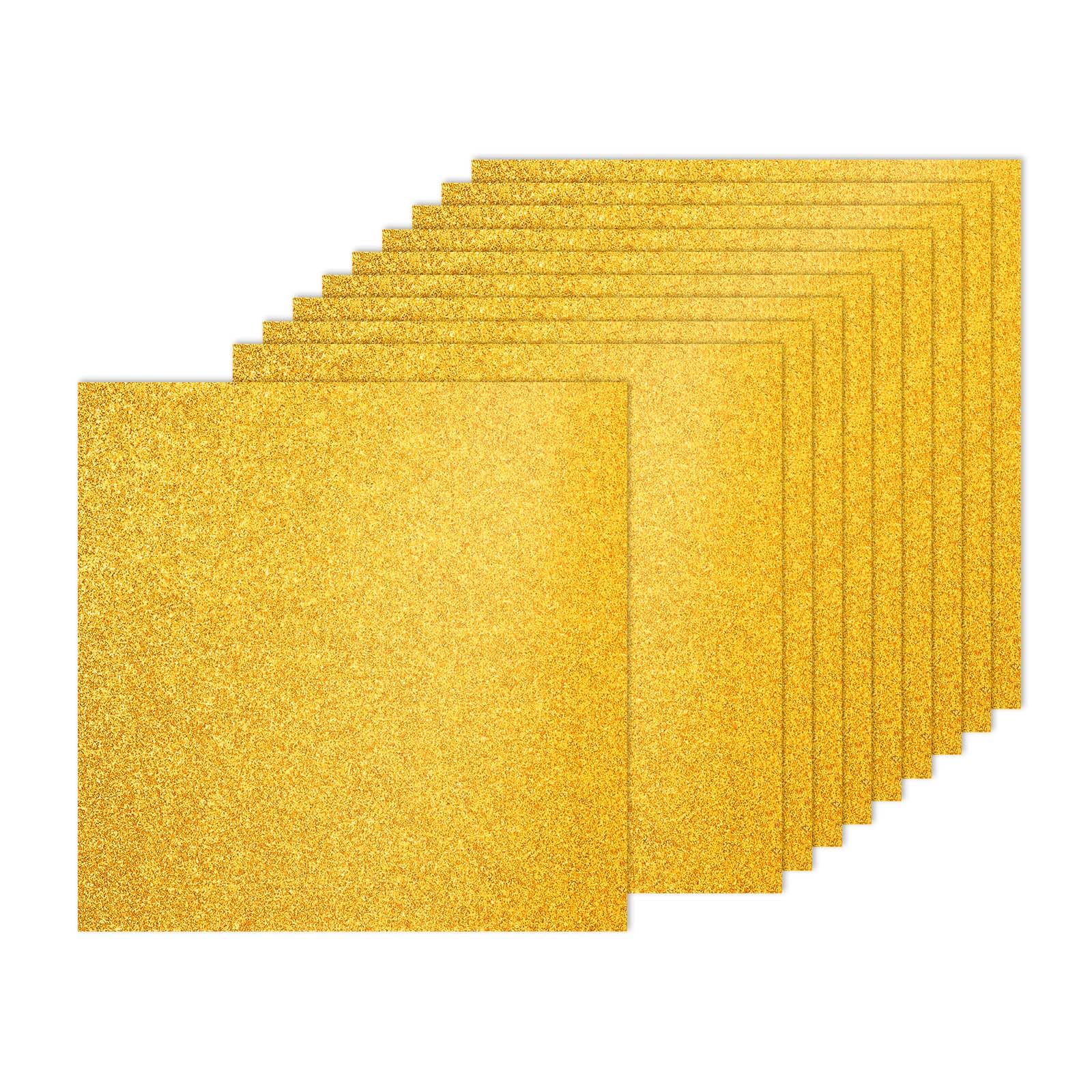 PATIKIL 20Sheets Gold Glitter Cardstock, 12x12In Glitter Paper Card Stock Shiny Scrapbook 250gsm Sparkly Paper Large Shimmer for Crafts Scrapbook DIY Art Wedding Party