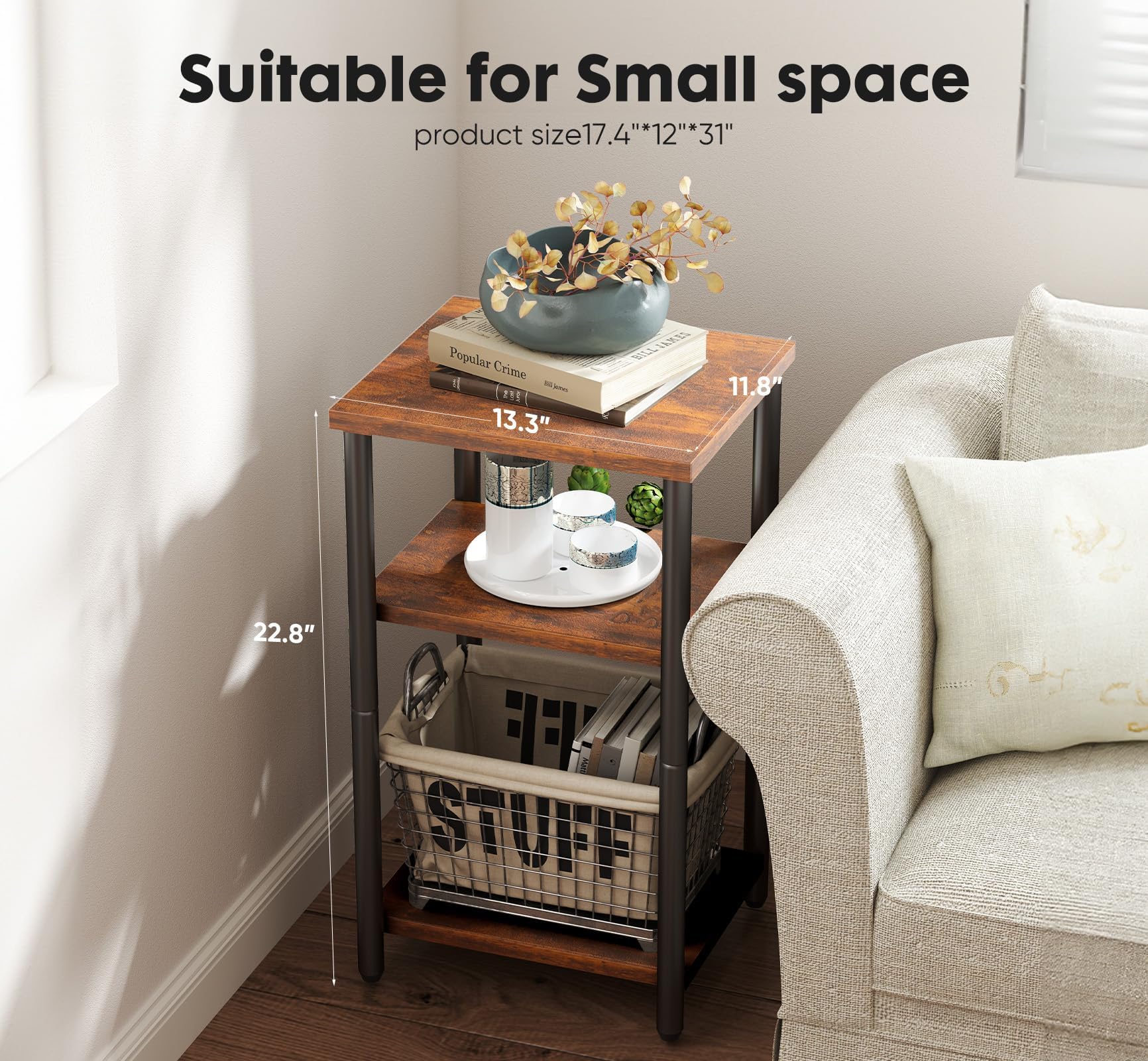 Amazon.com: UOCFYK 3-Tier End Tables, Coffee Table, Side Table