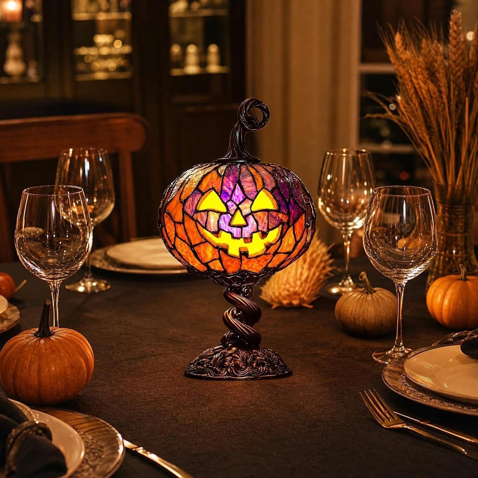 Lampade di Halloween | USB Plug-in Scrivania Comodino Comodino Decorazione Luce Spettrale | Lampada da tavolo di Halloween per casa vacanza libreria corridoio comodino comodino camera da letto ufficio mensola