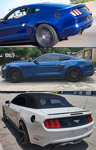 Miniatura 3 de Tapa de fibra de carbono con textura de fibra de carbono para puerta de combustible y combustible con letra 3D 5.0 compatible con Ford Mustang