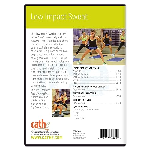 Miniatura 2 de Cathe Friedrichs ICE Low Impact Sweat Workout DVD For Women - Use This Fat Burner DVD For Cardio Aerobic Conditioning Weight Loss Burn Fat and To