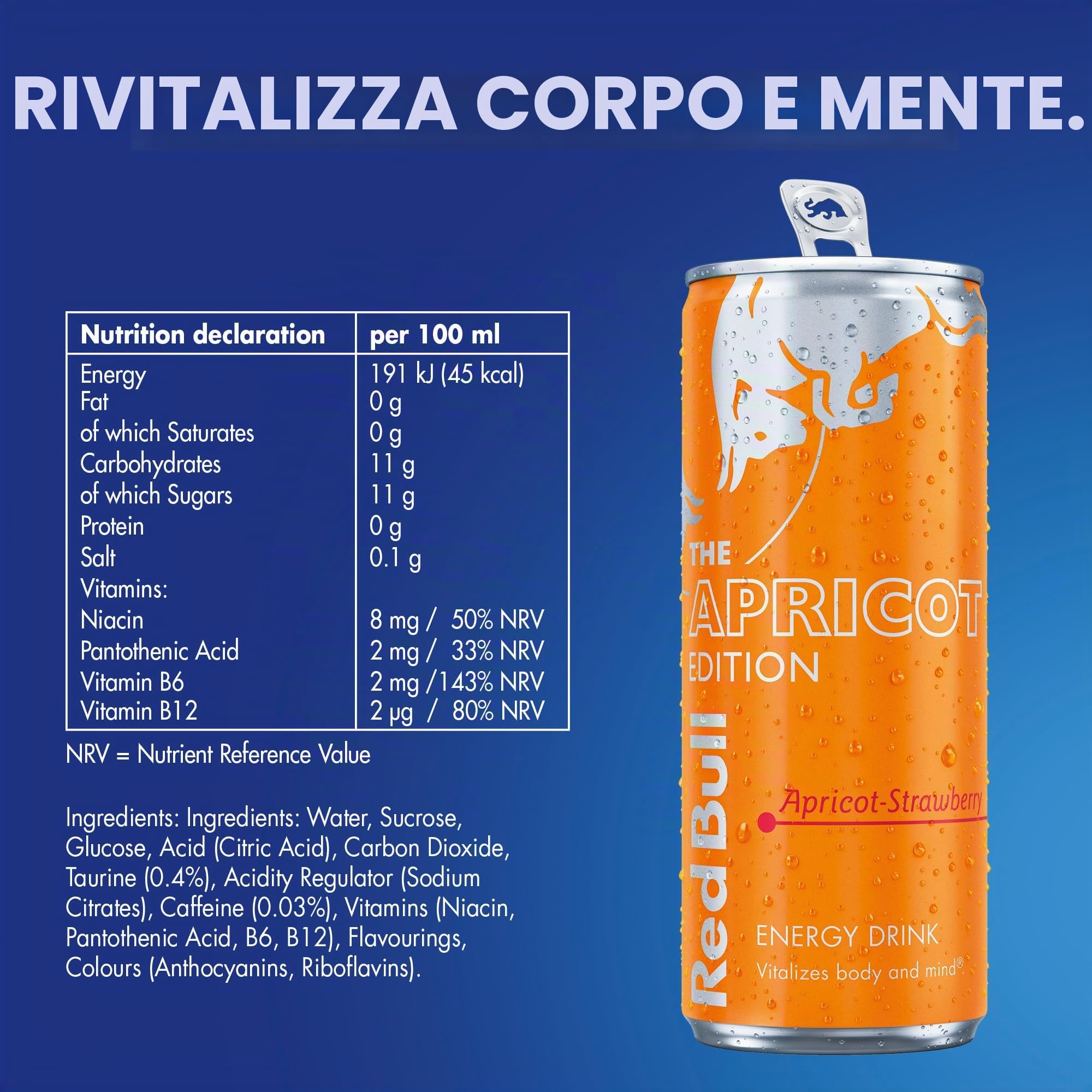 Red Bull Energy Drink Edition Albicocca 250 ml x12