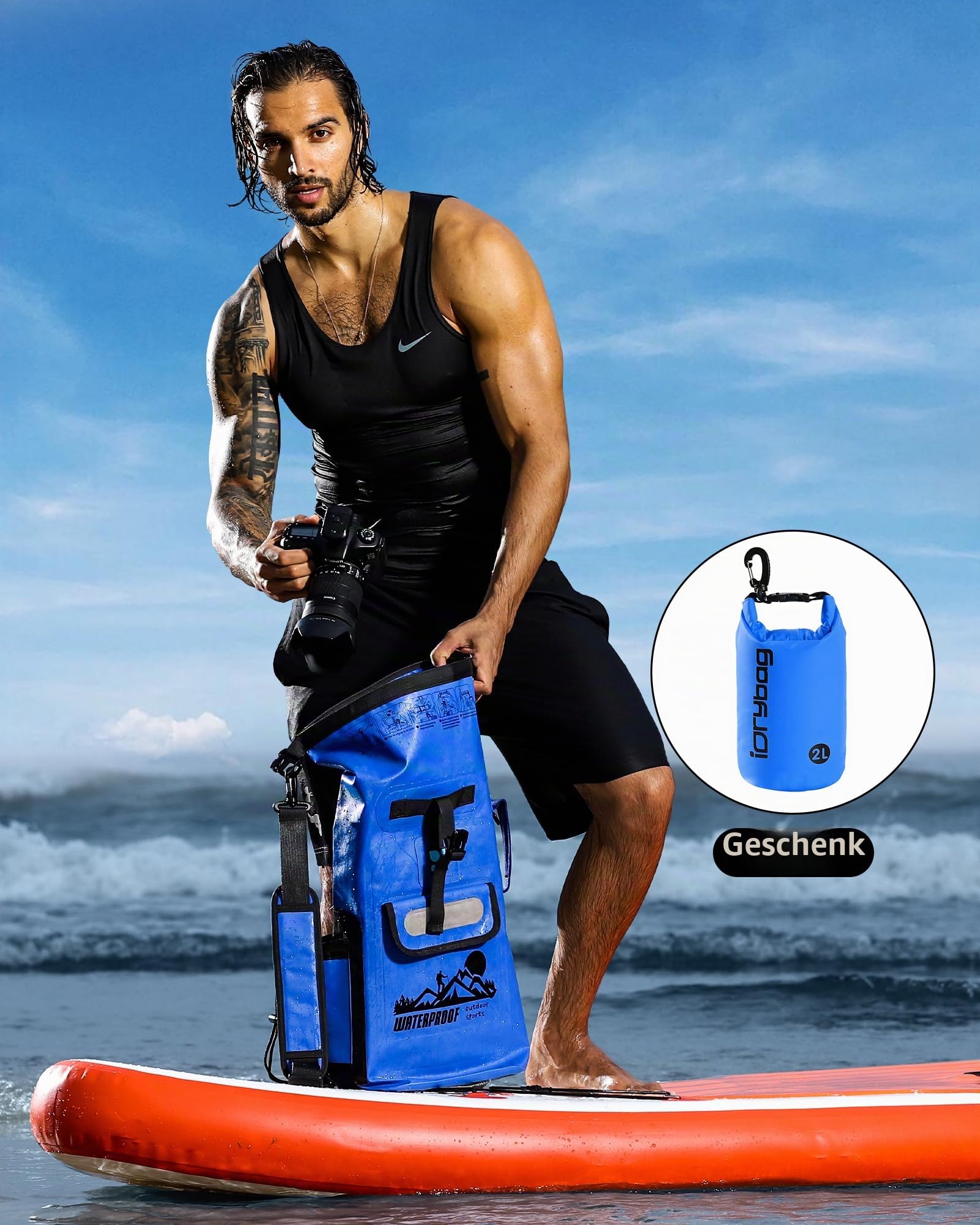 IDRYBAG Dry Bag Floating wasserdichter Rucksack 20L/30L/40L, Dry Bags wasserdichte Rucksackform, Dry Bag Kajak wasserdichte Tasche