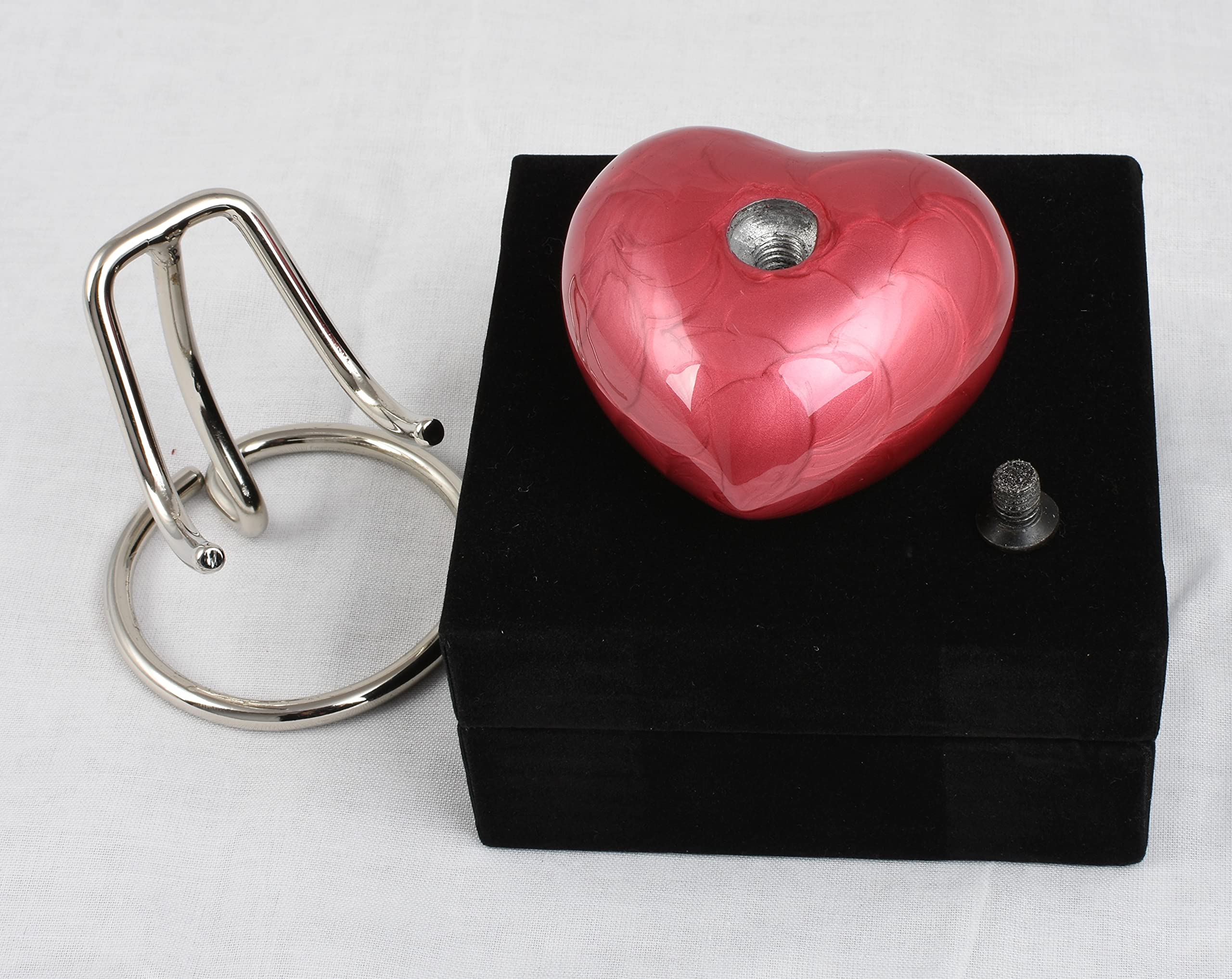 UrnsWithLove Kleine aandenken Crematie-as met nieuw verbeterd deksel, mini-hart herdenkingsurn met doos en standaard (roze vliegende vogels UrnsWithLove Kleine aandenken Crematie-as met nieuw verbeterd deksel, mini-hart herdenkingsurn met doos en standaard (roze vliegende vogels