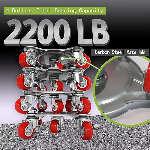 Miniatura 2 de Ampliación grandeMueva de muebles y rodillos para muebles con 5 ruedas, panel de acero al carbono, elevador de muebles de hasta 2200 libras, para
