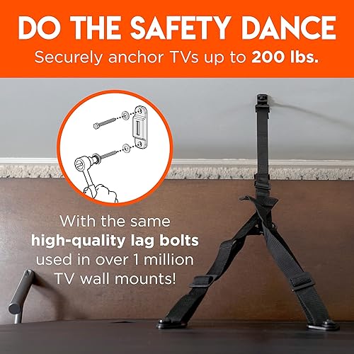 Miniatura 5 de ECHOGEAR Correas de seguridad de TV para televisores grandes – Anclajes anti-punta resistentes para televisores de hasta 90 pulgadas – Seguro a la