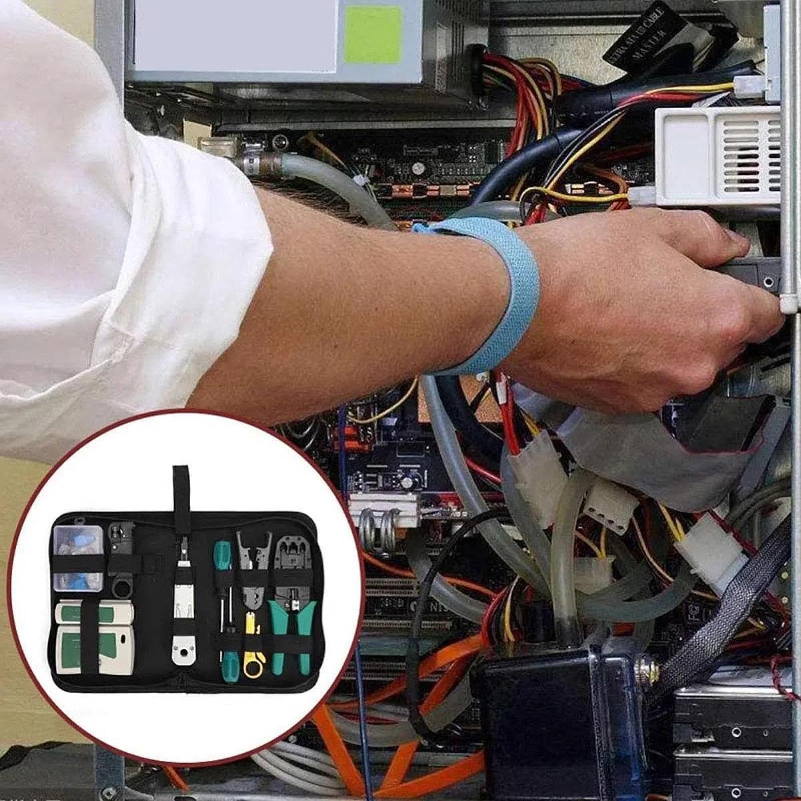 Kit D'outils Réseau 11 En 1, Outils de Réparation Professionnels Multifonctionnels Antidérapants