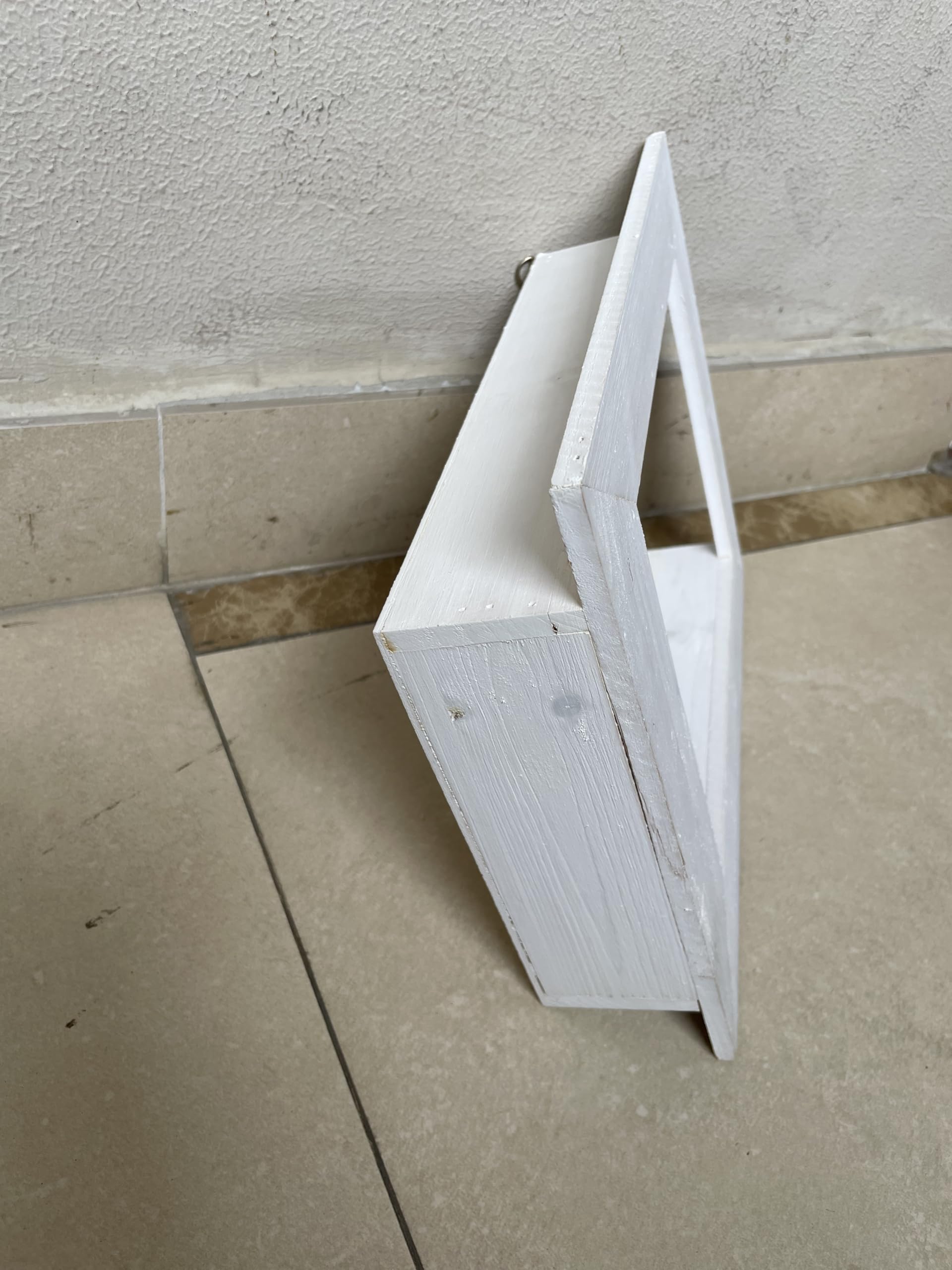 handchic Wall Hanging Living Herbs Picture Frame Succulent Planter Box Handmade Wood Vintage (White)