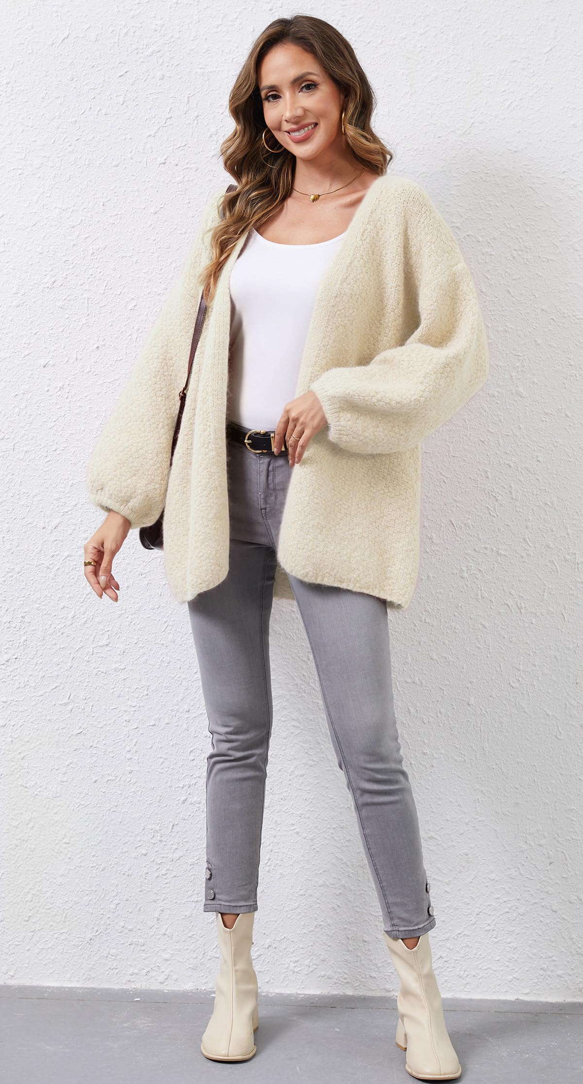 YUTILA Damen Strickjacke Oversize, Einheitsgröße S-XL