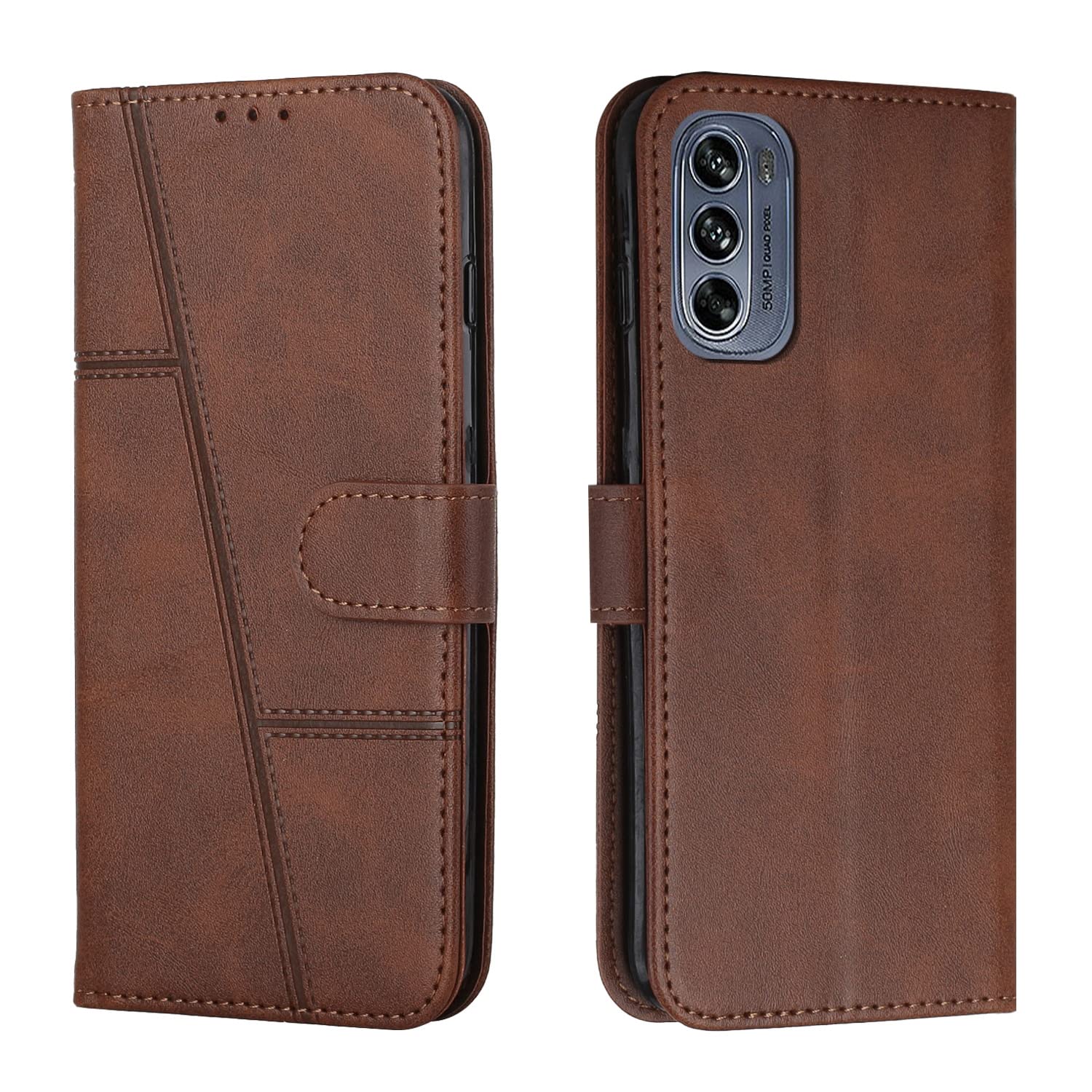 CASETON Motorola Moto G62 5G Flip Cover | Leather Finish | Inside Pockets & Inbuilt Stand | Wallet Style Magnetic Closure Flip Cover Case for Motorola Moto G62 5G - Coffee (B0D1P6QL66) Amazon Price History, Amazon Price Tracker
