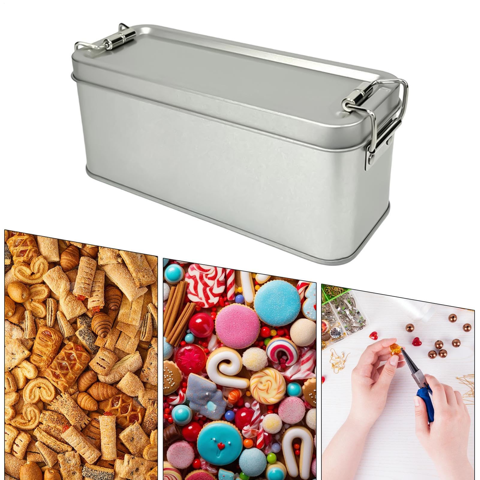 Generisch Kleine Metallbox Portable Aufbewahrungsdose Leer Organizer | Kleine Rechteckige Metalldose Mit Deckel Für Süßigkeiten Kekse Schmuck Stifte Radiergummis Tabletten Zuhause Büro Und Reise
