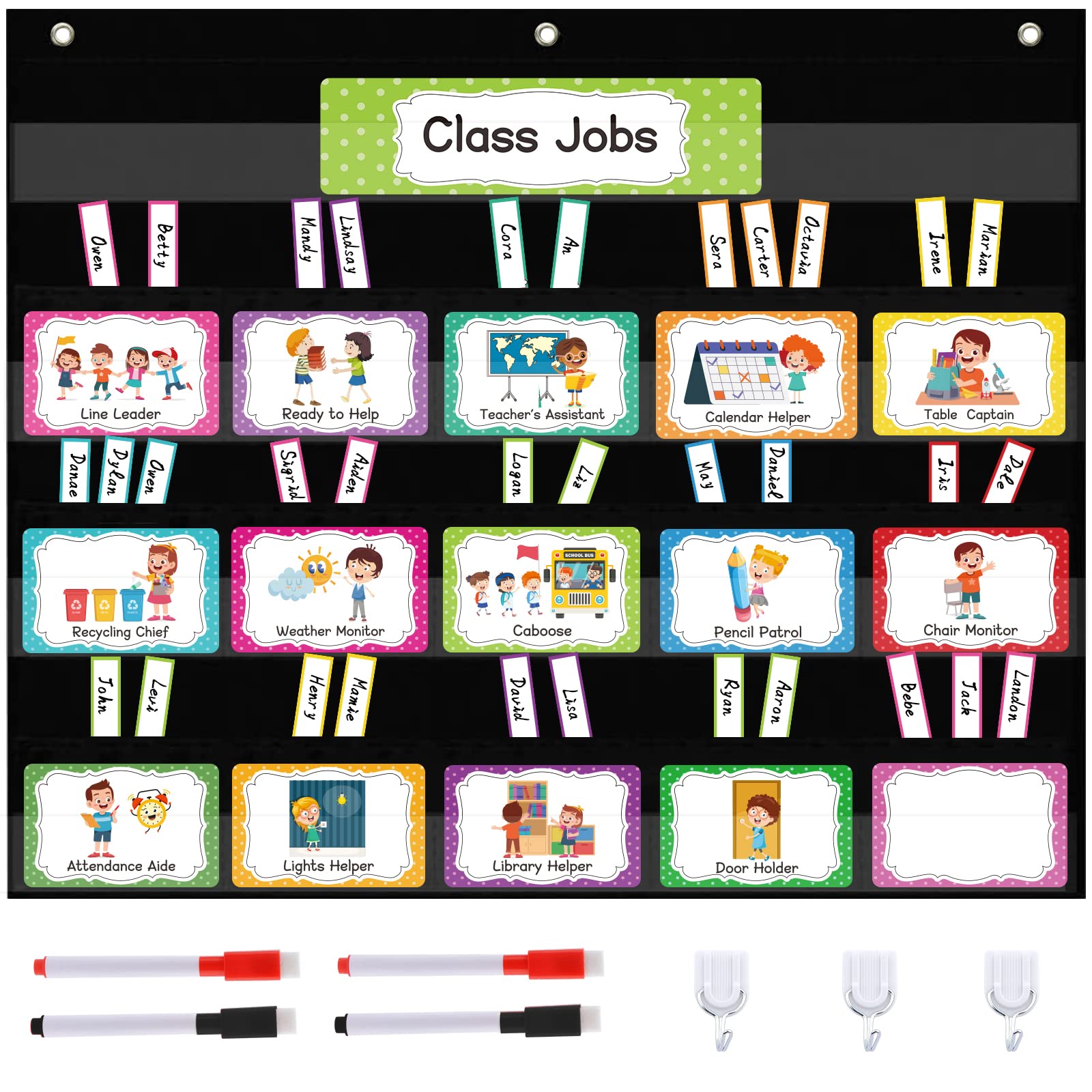 Buy Class Jobs Pocket Chart for School Classroom, Teacher's Helper
