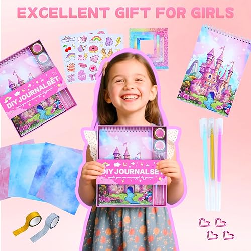 Miniatura 6 de Souroyea DIY Journal Kit for GirlsJournal Set for Tween Girls, Christmas Day & Birthdays Gifts for 7 8 9 10 11 12 13 14 Year Old Girl, Stationery