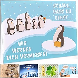 Kulinu 64749 - XXL A4 Abschiedskarte Kollegen - Edle Abschiedsgeschenk Karte - Lustiges Geschenk für Abschied Jobwechsel R...