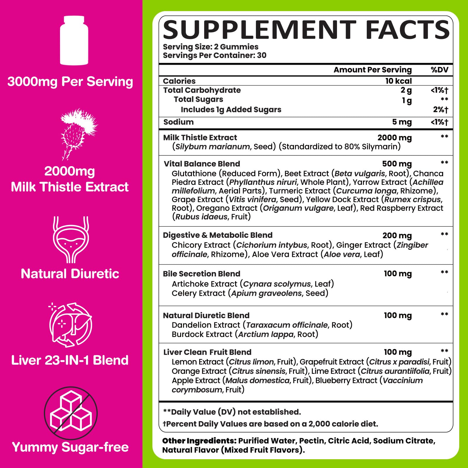 Liver Clean Detox & Repair Gummies, 2000 mg Milk Thistle Supplement — Amazon image 9