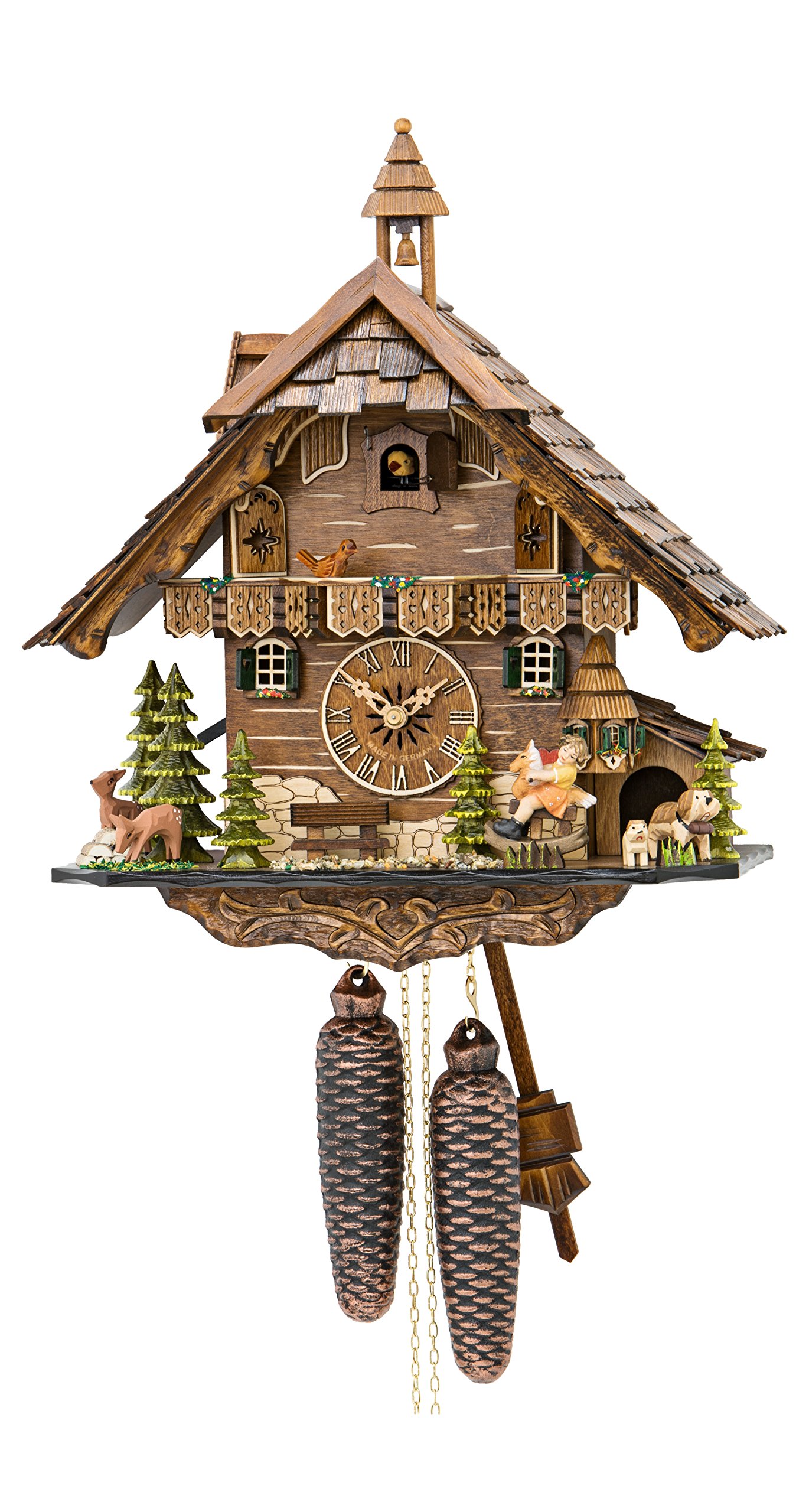 Amazon.co.jp: 鳩時計 シュヴァルツヴァルド（黒い森）の家 可動式