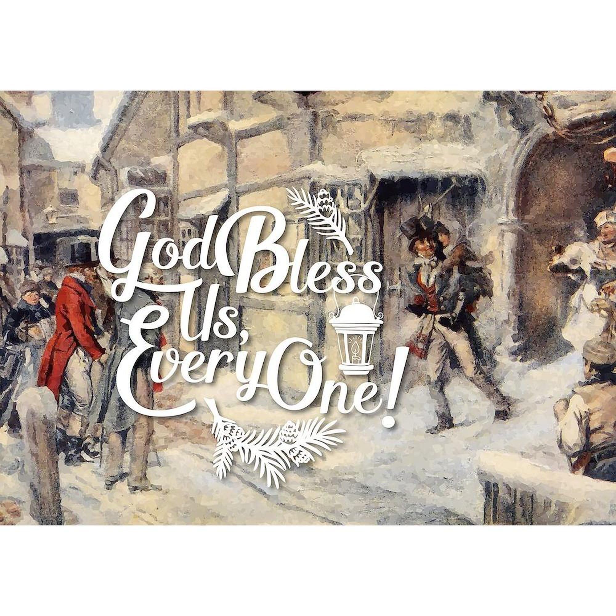 CafePress God Bless Us Every One Scroll Holiday Ornament 4