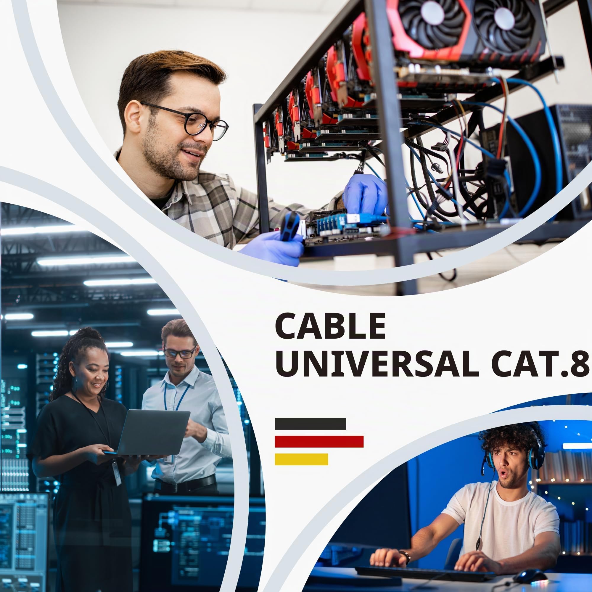 Cable Ethernet CAT 8 RedStar24 100m S/FTP AWG 22/1 40Gbit PoE