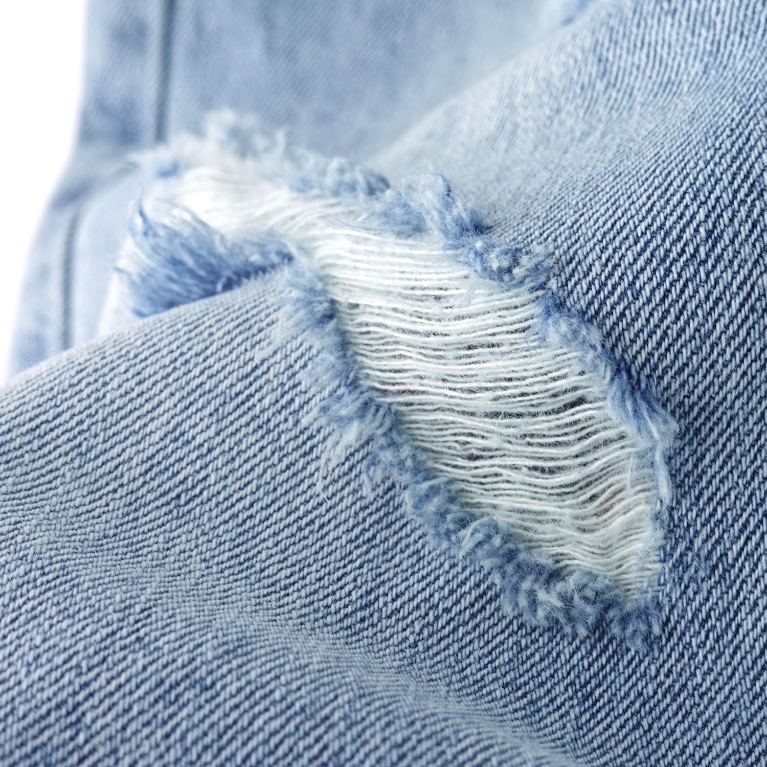 KIDSCOOL SPACE Pantaloni in denim strappato per ragazze, 5-14T gamba larga elastico in vita con jeans svasati con stringa