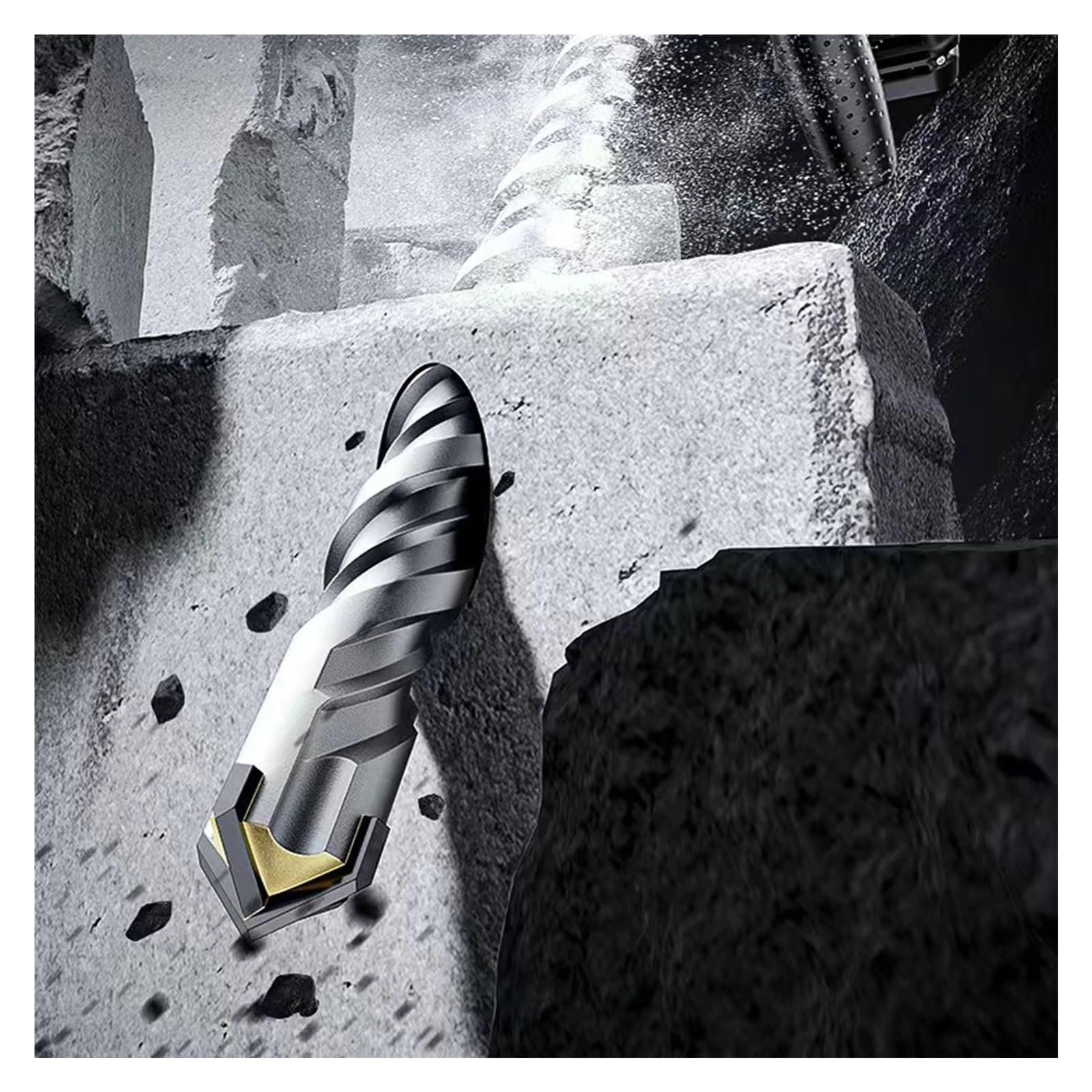 1 broca de mampostería SDS Plus de 6 a 25 mm, cabezal de corte de alta resistencia, doble barrena, broca de martillo eléctrico de 260 mm para bloques de ladrillos de pared de hormigón(260X25mm)